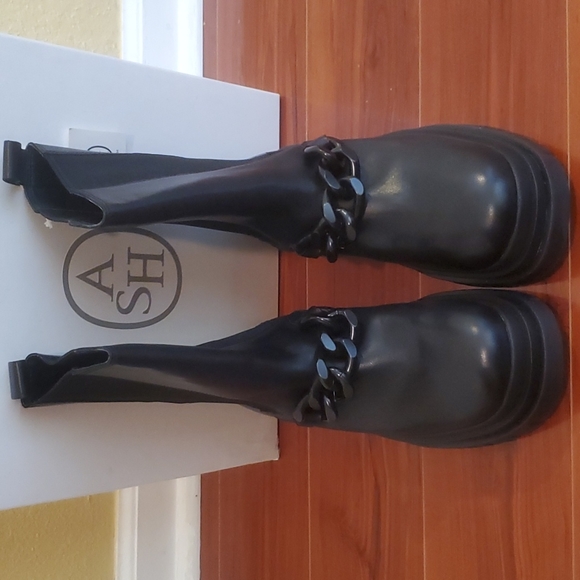 Ash Squall Chain Chelsea Boot Black Womens NIB Size 9 - Picture 4 of 14